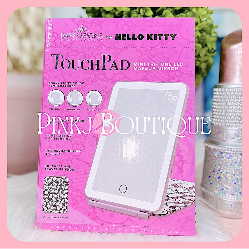 💗{Hello Kitty} x Impressions Pink Touchpad Mini Tri-Tone LED Makeup Mirror!